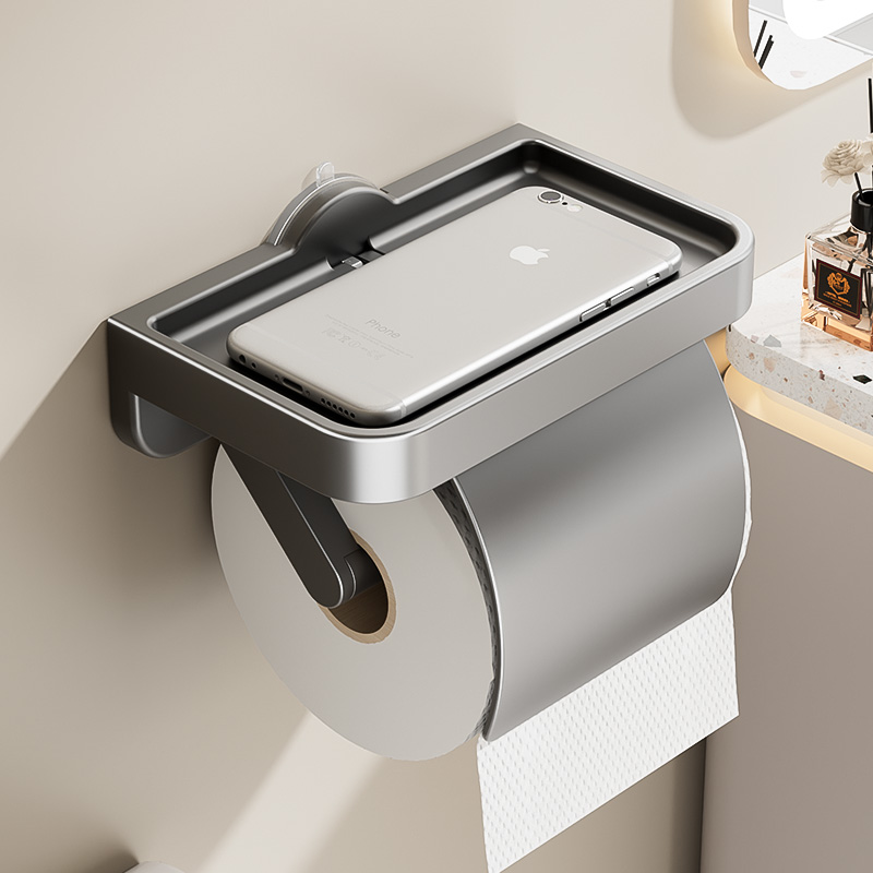 吸盘纸巾盒化妆室卫生纸盒免打孔壁挂式厕所卷筒卫生纸卫生纸盒卫