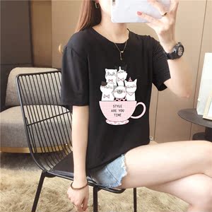 CX7943# 最便宜服装批发 15色双磨韩版夏季圆领短袖T恤女