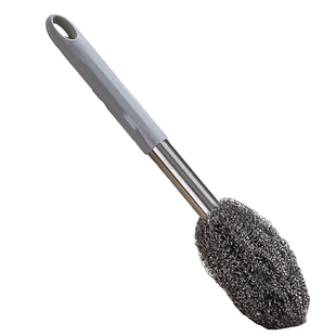 不要油腻！耐用厚带柄长杆钢丝球刷子洗碗瓶罐洗锅清洁厨房清灶台