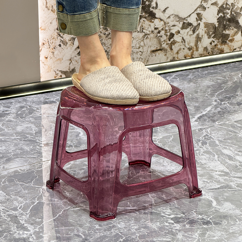 结实耐用加厚板凳叠放小凳子家用矮凳透明塑料儿童椅子换鞋凳欧式