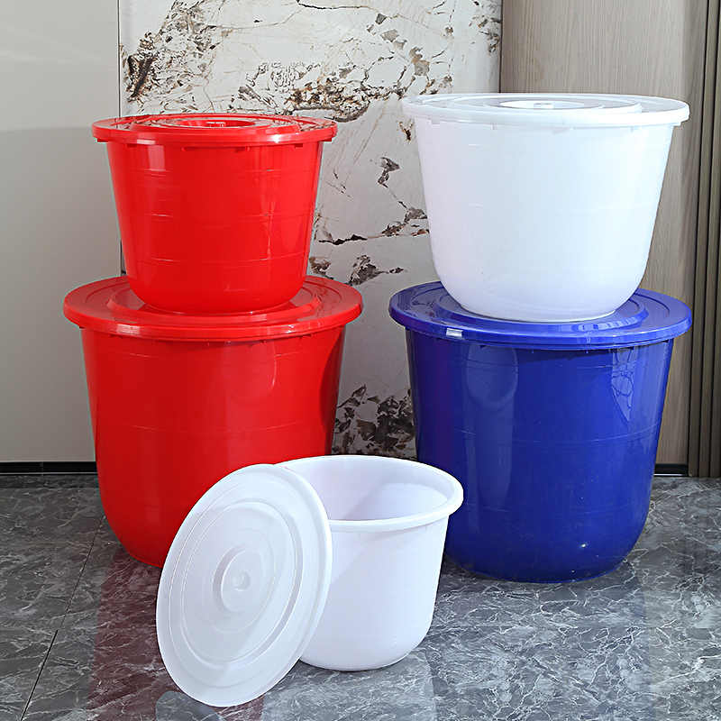 多用途特大号塑料水桶工业用大水桶加厚家用储水用带盖四规格耐用