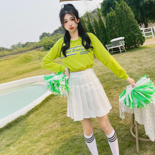 大学生拉拉队舞蹈服运动会啦啦操健美操比赛服韩国女团宽松打歌服