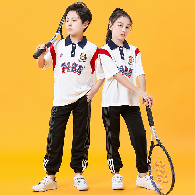 儿童爵士服六一嘻哈舞蹈服中小学生啦啦操演出服拉拉队团体服短袖