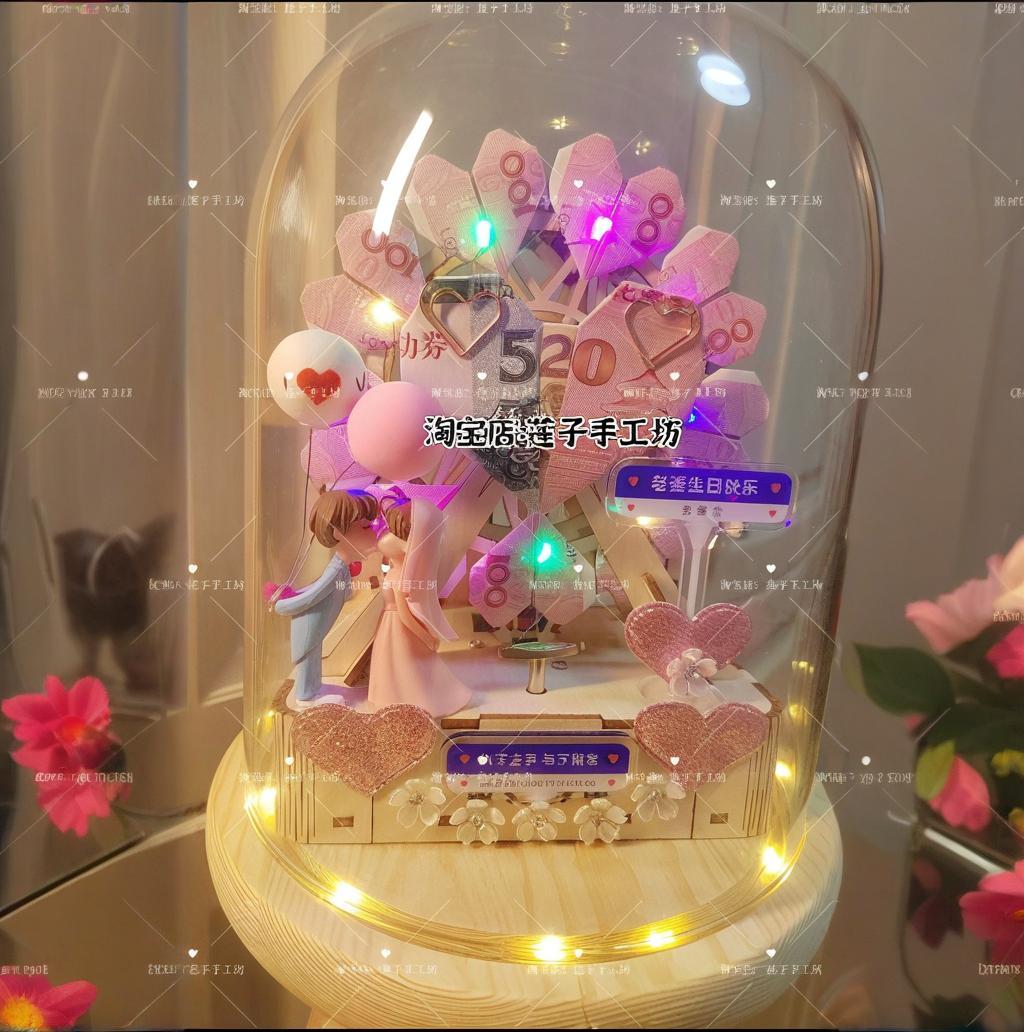 音乐摩天轮diy手工网红520有钱花父母亲节情人节生日告白创意礼物