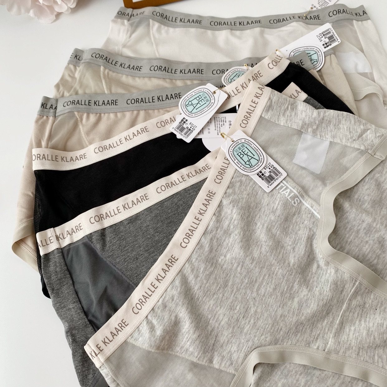 2024新品字母边运动风小心机网纱拼接纯棉无痕中腰女内裤