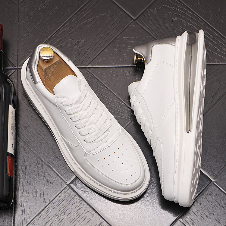 气垫鞋男夏季小白鞋韩版系带休闲鞋青春潮流百搭运动鞋增高松糕鞋