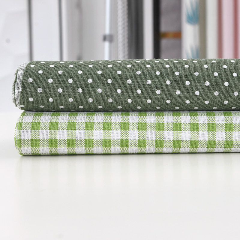 桌布布艺现代简约棉麻餐桌布绿色格子书桌 ins学生长方形茶几台布
