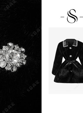 NIMOSHI【高定】冬季新款法式高级时尚拼接设计气质短外套D0420