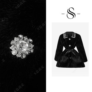 NIMOSHI【高定】冬季新款法式高级时尚拼接设计气质短外套D0420