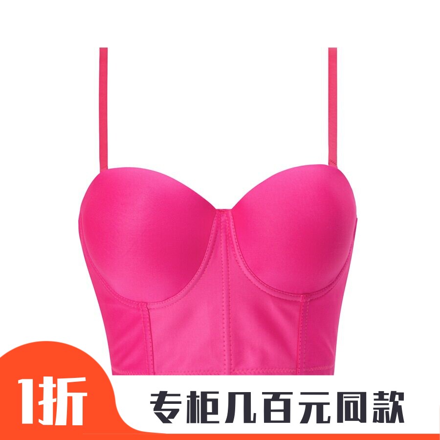 网红主播文胸吊带外穿鱼骨胸衣纯色有钢圈塑身马甲短款百搭抹胸女