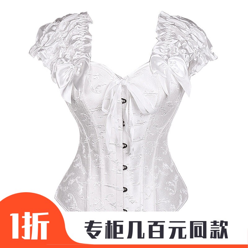 欧美名媛宫廷双肩带钢骨女士束身美体聚拢托胸塑身衣美体马甲外穿