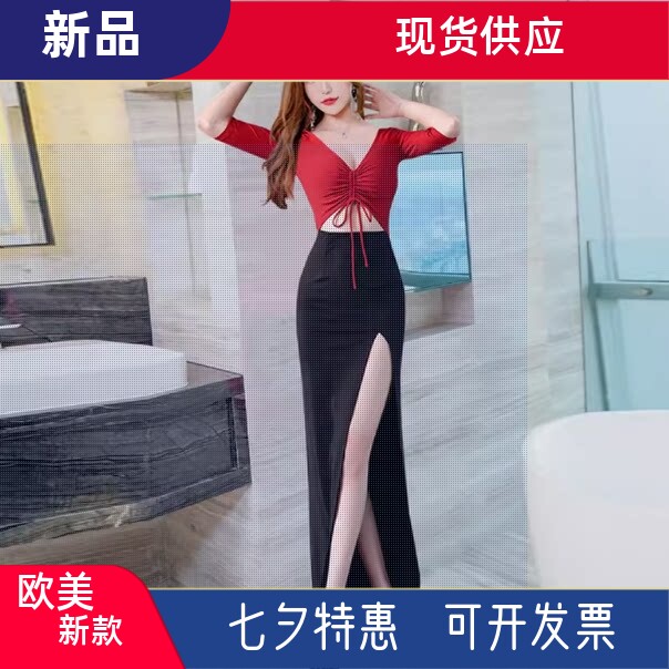 SPA工衣桑拿技师服装长款多色