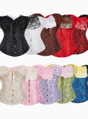 宫廷复古法式鱼骨胸衣圣诞万圣节装扮蕾丝抹胸上衣性感corset