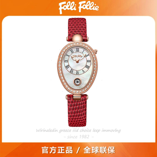 Folli Follie芙丽芙丽跳动的心-手表椭圆形复古欧美表石英女腕表