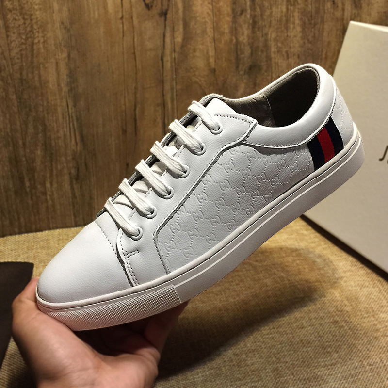 歐洲站真皮春季百搭風男士休閑鞋