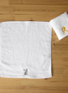 酒店宾馆纯棉方巾32x32加厚60克批发定制酒店名logo可配毛巾浴巾