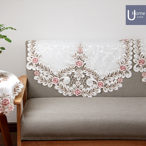 贡缎刺绣靠背巾扶手巾欧式沙发巾