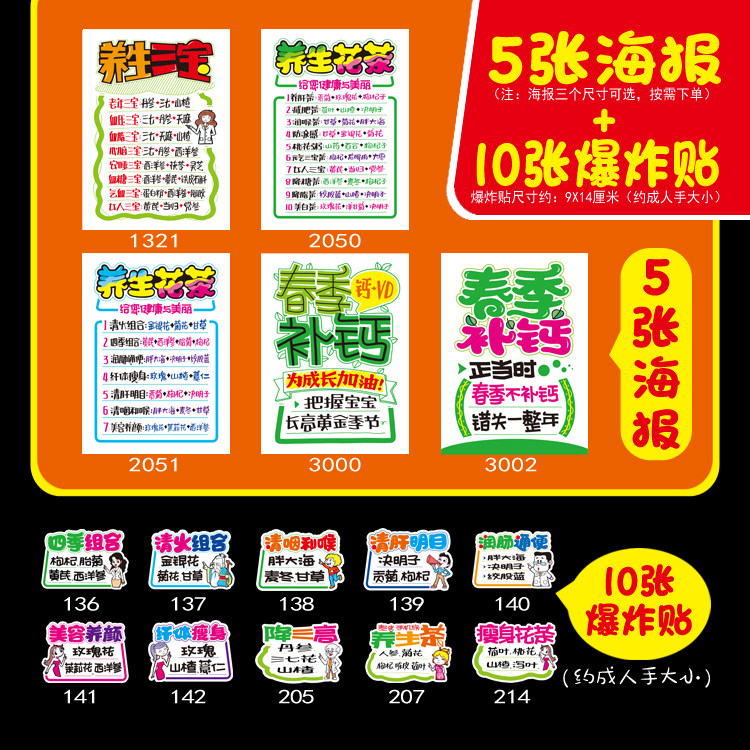 医药药房用爆炸贴海报组合套装装扮店铺提示消费者广告纸提示牌