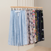 胖mm加肥大码 子可外穿 女夏遛弯家居九分裙裤 薄款 人造棉绸阔腿睡裤