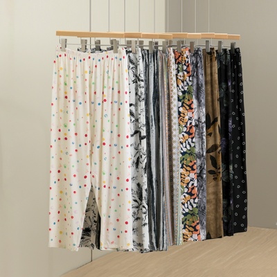 可外穿宽松大码夏季人造棉绸睡裤