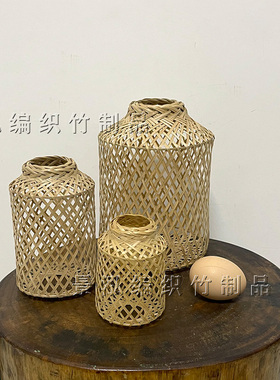 手工竹编中式复古灯笼婚庆摆件