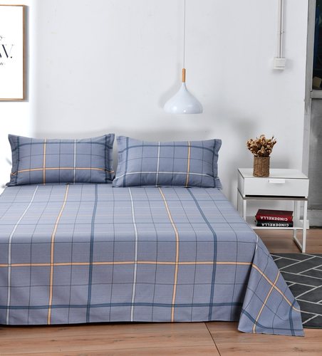 国民床单单件全棉纯棉条纹格子