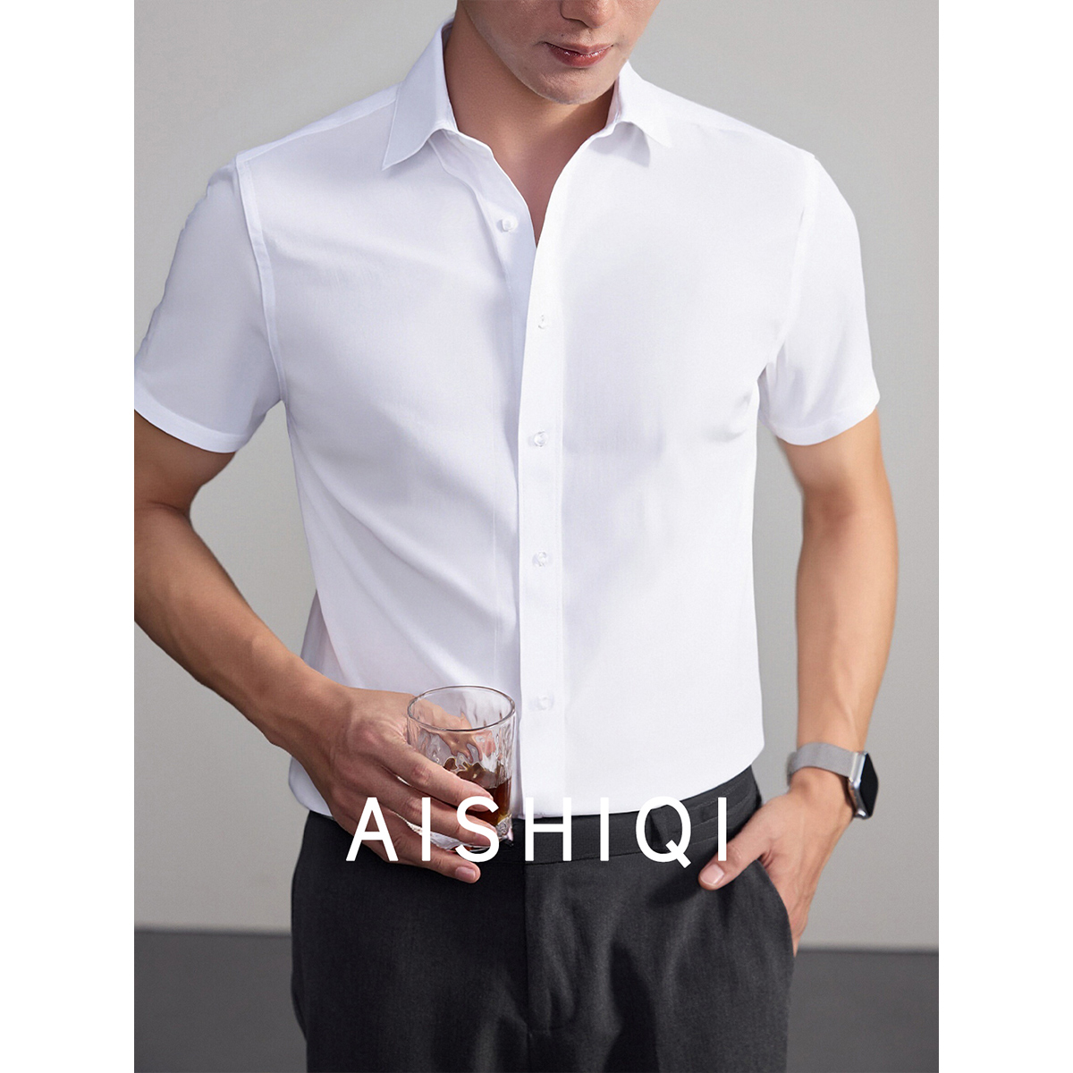 高级感短袖竹纤维凉感透气衬衫