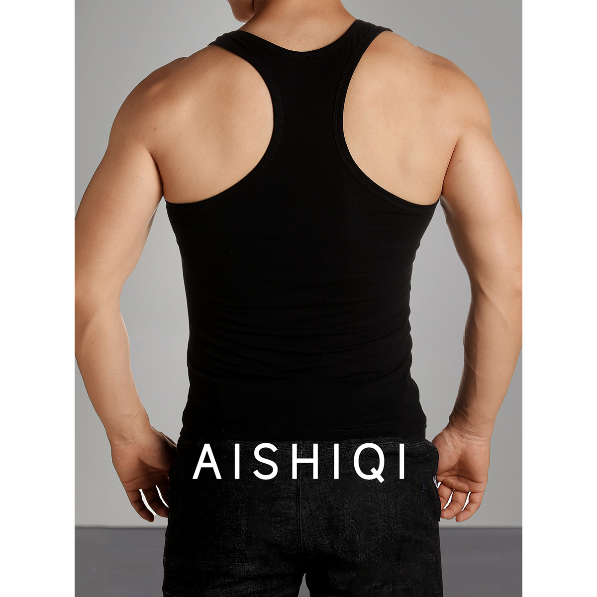 背心男工字背秋冬打底衫男士修紧身定制内搭打底运动健身男款上衣