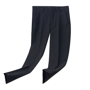 西装裤子男高级感修身职业上班正装男士九分黑色垂坠感休闲西裤