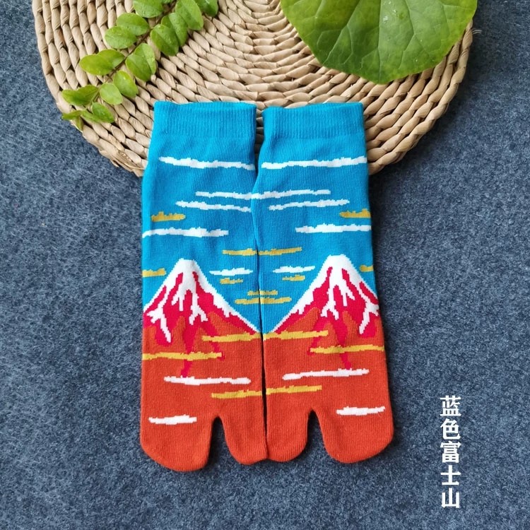 外贸日单男士纯棉两指袜个性分趾袜猪蹄袜船袜