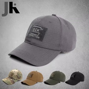 高品质户外休闲防晒帽GLOCK刺绣魔术贴棒球帽户外遮阳鸭舌帽子