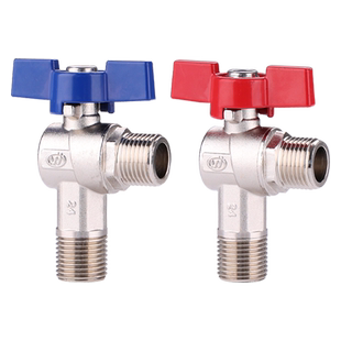 球芯大流量角阀4分6分冷热水燃气热水器四分铜三角阀球阀开关阀门