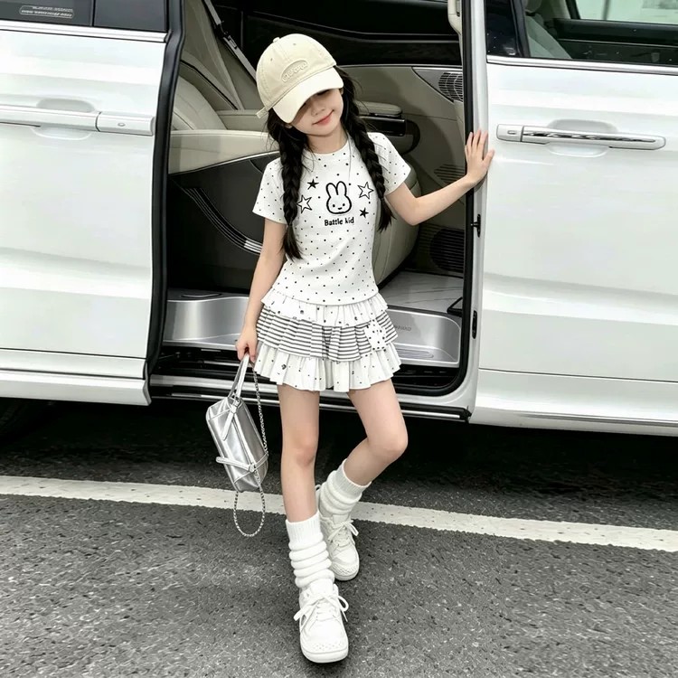女大童夏季韩版洋气连衣裙套装