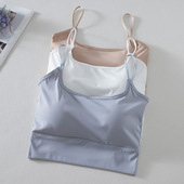 冰丝吊带背心女夏内搭带胸垫短款 小胸显大外穿美背抹胸内衣 一体式