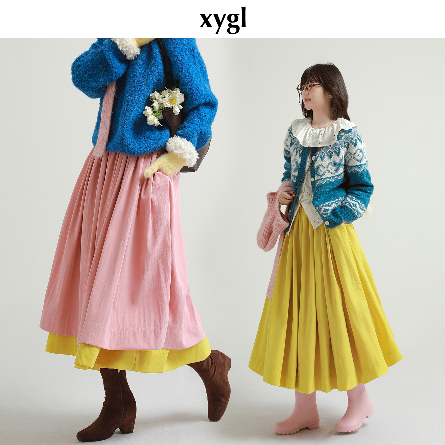 稀有概率正反两穿秋冬伞状半裙