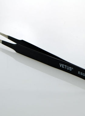 VETUS镊子 高弹性精细不锈钢尖头镊子夹持工具镊子 ESD-13