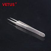 VETUS镊子 精细高精密高弹性防磁耐酸不锈钢尖头镊子5
