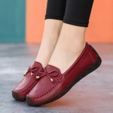 Демисезонная обувь, нескользящие туфли для матери, слипоны для кожаной обуви, из натуральной кожи, мягкая подошва