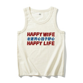 t恤 life我爱老婆背心老婆开心日子舒心夏男无袖 happy wife