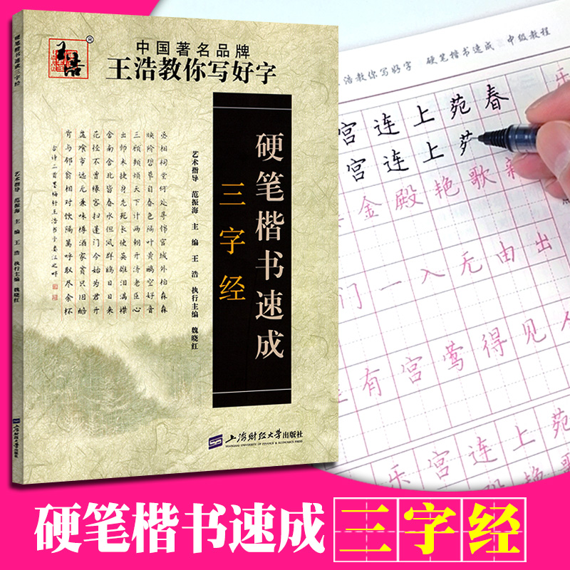 硬笔书法速成三字经字帖 王浩教你写好字天天练字帖 硬笔书法楷书临摹钢笔字帖含译文成人学生入门字帖正楷行楷书法字帖临摹三字经