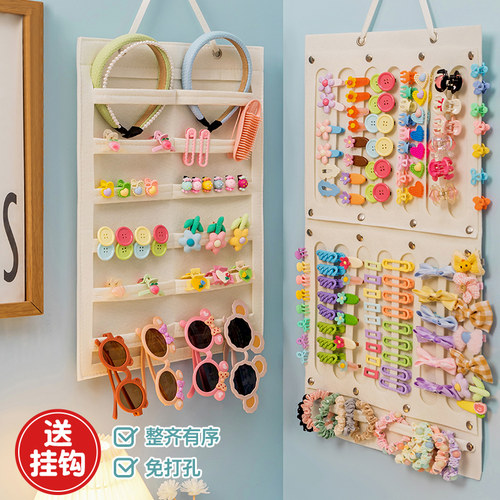 儿童发夹收纳架挂首饰盒壁挂袋