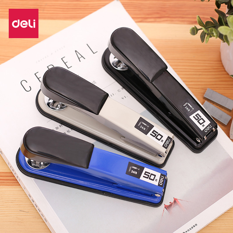 得力0314 订书机厚层加厚订书器50页装订机订书钉大号钉书机办公文具