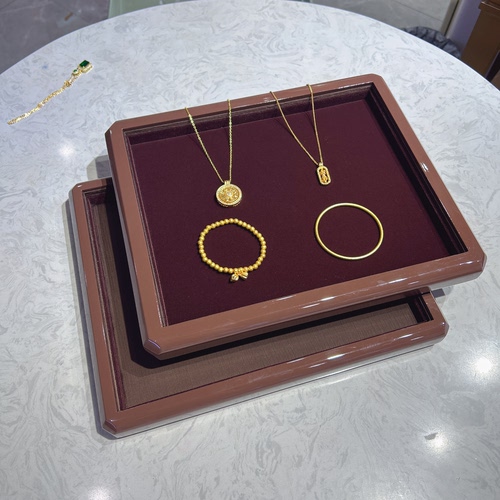 高级感文玩托盘翡翠手镯手串展示盘复古珠宝首饰饰品项链看货盘