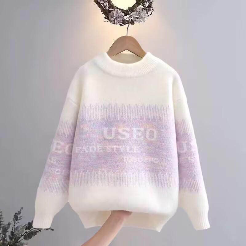 女童秋冬毛衣2025新款加厚女孩冬装洋气大童毛线衣冬季上衣针织衫,童装/婴儿装/亲子装,毛衣/针织衫,淘宝优惠券,粉丝福利购,淘宝优惠卷