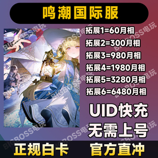 鸣潮 国际服 全球服6480+1600月相 月卡ID直充不上号