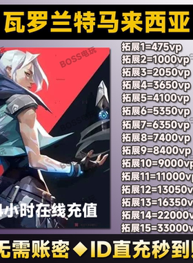 Valorant瓦罗兰特代充马来西亚vp点数充值 无畏契约马来服代注册
