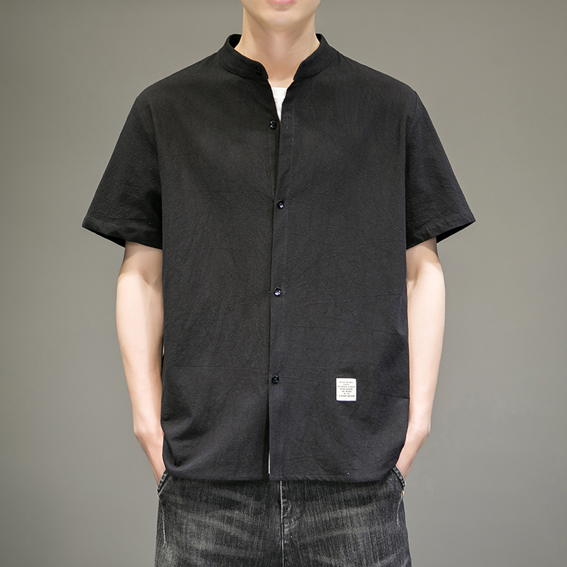 2024春夏新款男风复古短袖大码衬衫上衣414-H002-F38，男装衬衫，四季星座414