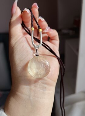 天然黄水晶白水晶扎基拉姆财神项链吊坠精致百搭小巧可爱礼物包邮