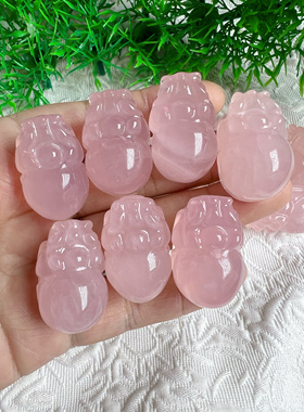 天然紫水晶貔貅吊坠粉晶貔貅黄水晶挂件芙蓉石桃花爱情发财暴富