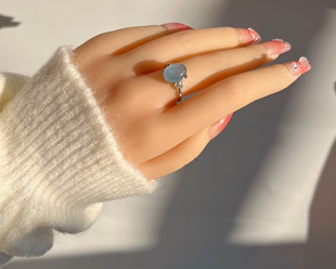 天然海蓝宝戒指活口淡雅清新甜美时尚百搭礼物随机发货女包邮
